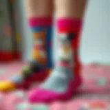 Colorful socks featuring various pets