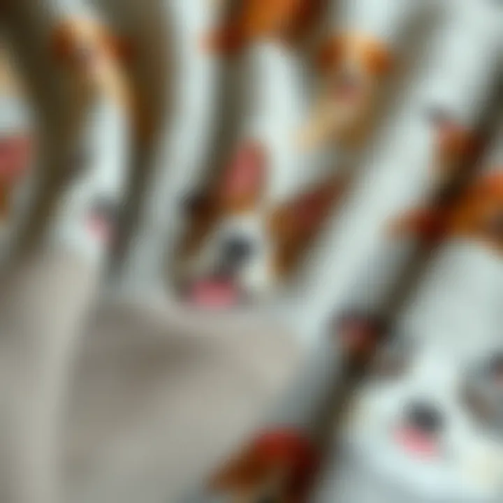 Close-up of fabric texture showcasing pet images