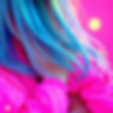 Color palette featuring bold and bright hues typical of rave fashion