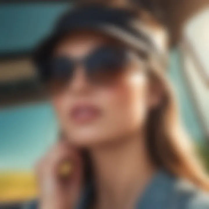 Fashionable ways to wear sun visor sunglasses