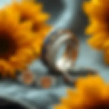 Diverse Materials of Sunflower Wedding Bands A collection of sunflower wedding bands in various materials