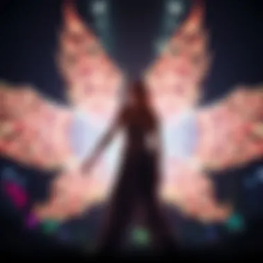 Artistry in LED Wing Designs Creative design sketches of LED wings costumes highlighting intricate patterns