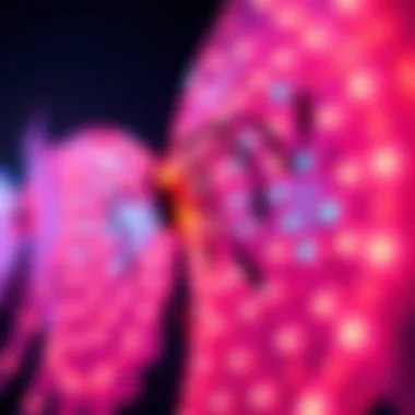 The Technology Behind LED Wings Close-up of the technology used in LED wings, showing wiring and LED components