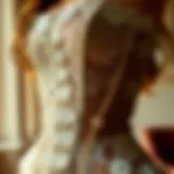 Intricate lace detailing on a corset