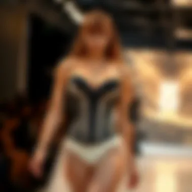 Modern corset fashion on a runway