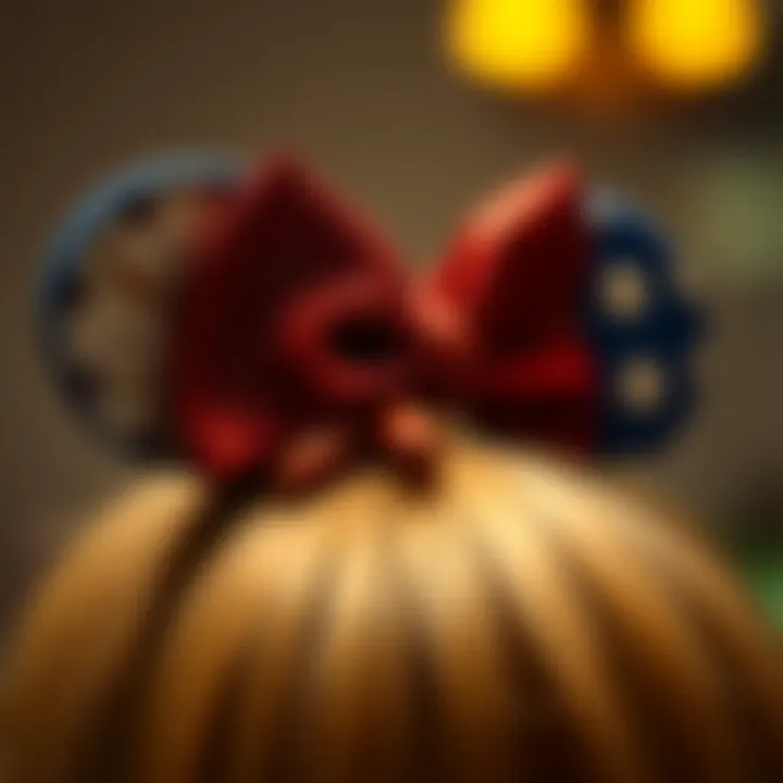 Artistry in Disney Ears Close-up of a pair of handcrafted Disney ears highlighting unique materials