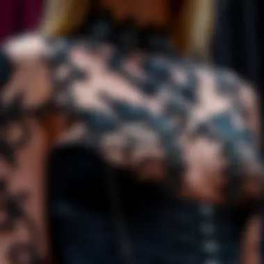 Intricate Details of Goth Bodycon Dresses A captivating close-up of a goth bodycon dress's intricate details and embellishments.
