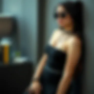 Styling Tips for Goth Bodycon Dresses A stylishly arranged outfit featuring a goth bodycon dress, accessorized with gothic jewelry.