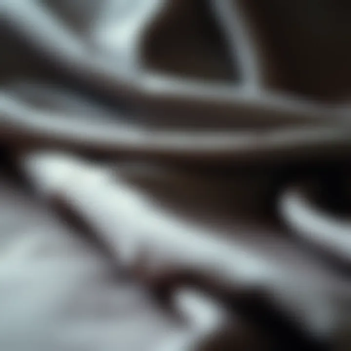 Luxurious Fabric Choices for Gowns A close-up of luxurious fabric swatches for high-slit gowns