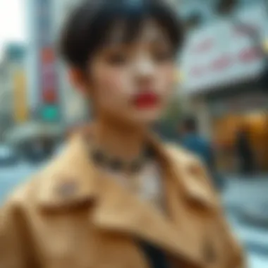 A stylish outfit accessorized with One Piece anime pins