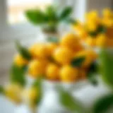 Vibrant display of faux lemons in a stylish bowl