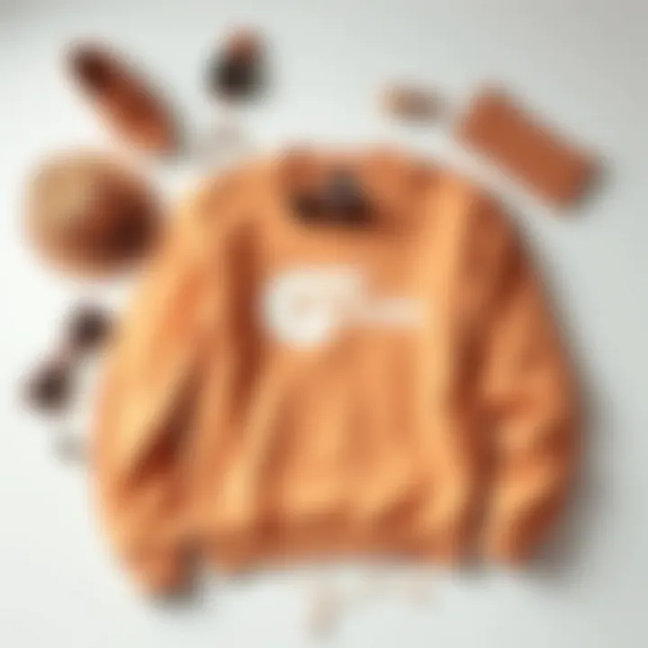 Styling Ideas with Bolle Sweatshirt Flat lay of Bolle sweatshirt with accessories for styling inspiration