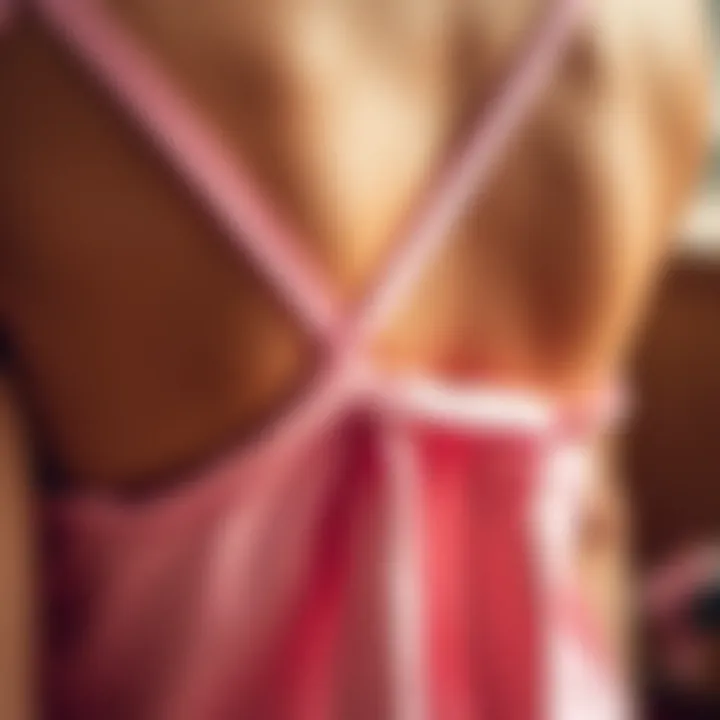 Fabric Texture of Criss Cross Tie Back Tank Top Close-up of fabric texture used in criss cross tie back tank top