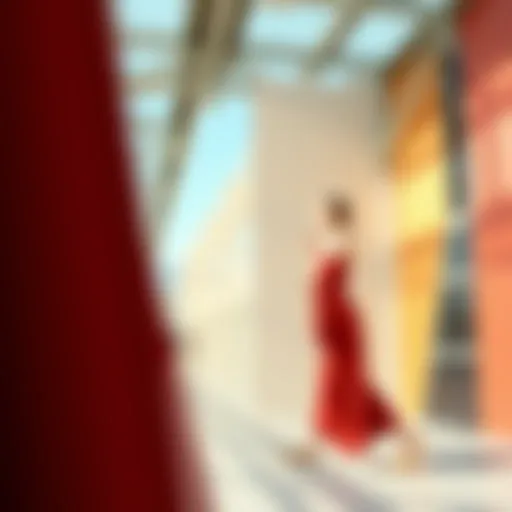 Artistic representation of a long narrow canvas used in fashion design