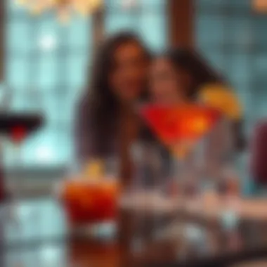 Stylish silicone drink markers enhancing a cocktail party