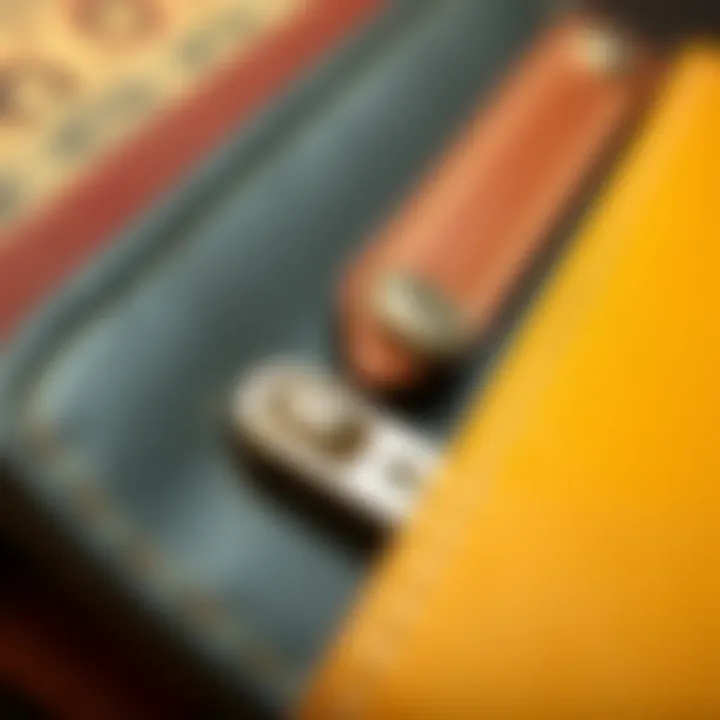 Materials Used in Kiss Lock Wallets Close-up of various materials used in kiss lock wallets