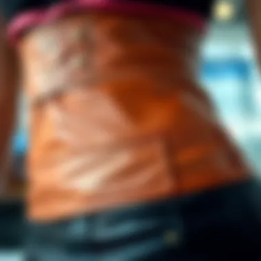 Quality Materials in Leather Waist Trainers Close-up of premium leather material used in waist trainers