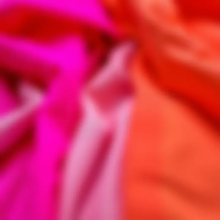 A close-up of vibrant neon fabric swatches in various textures