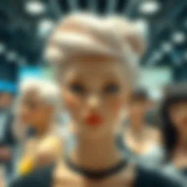An innovative display of cutting-edge wig technology, highlighting advancements in materials and design.