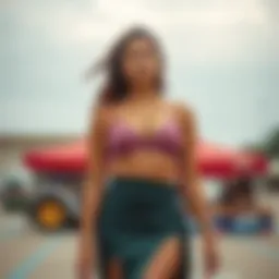 Exploring the Solid Bralette Top and High Split Front Skirt Set Introduction