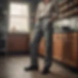 Stylish plaid pants in a professional kitchen environment