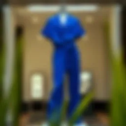 Stunning royal blue two piece pants set displayed elegantly