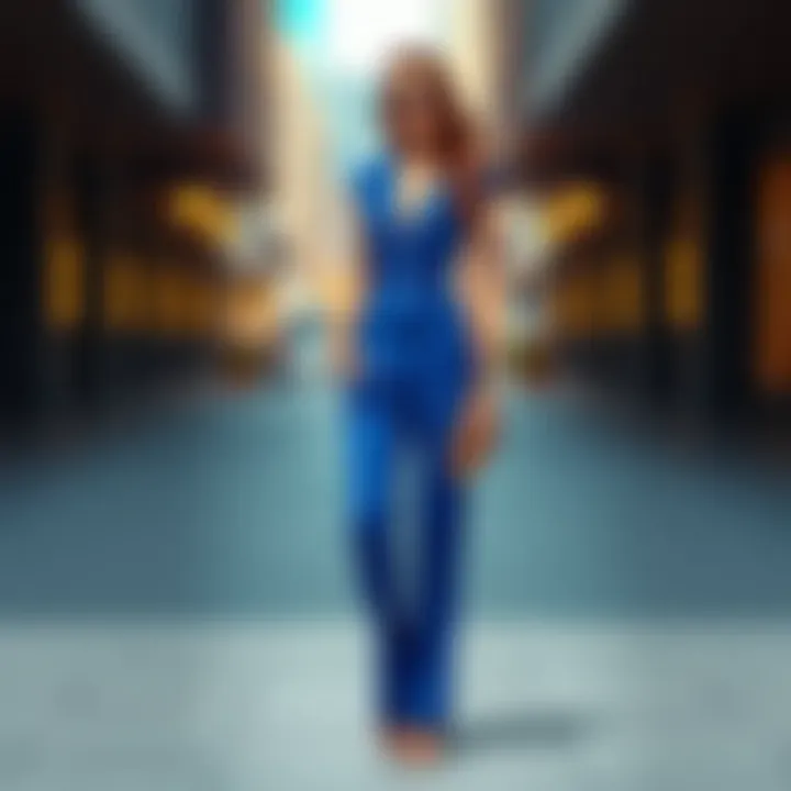 Royal blue two piece pants set suitable for various occasions