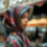 A Stylish Silk Bonnet Elegant silk bonnet showcasing vibrant colors and intricate patterns