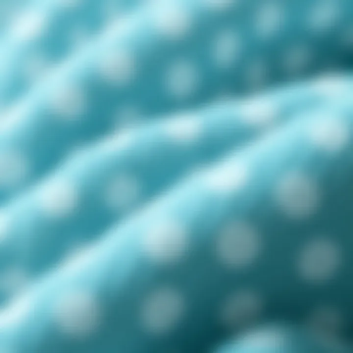 Close-up view of polka dot minky fabric showcasing texture and patterns