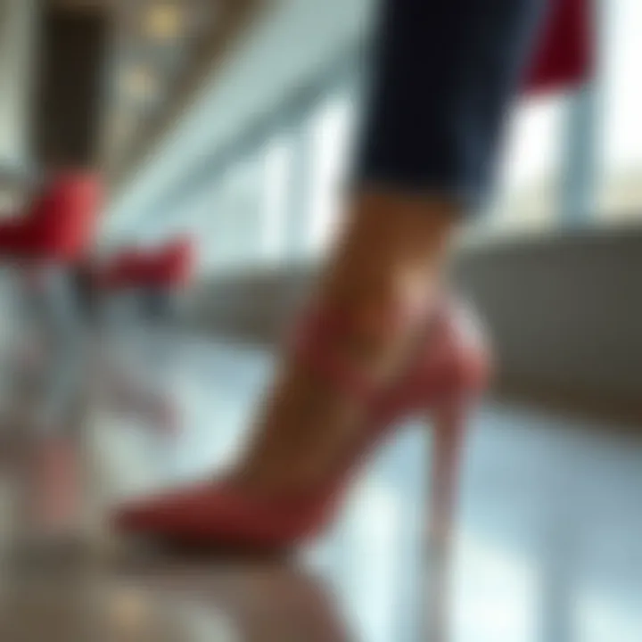 Pump Shoes in Contemporary Fashion Context Fashion-forward individual wearing pump shoes in a modern setting