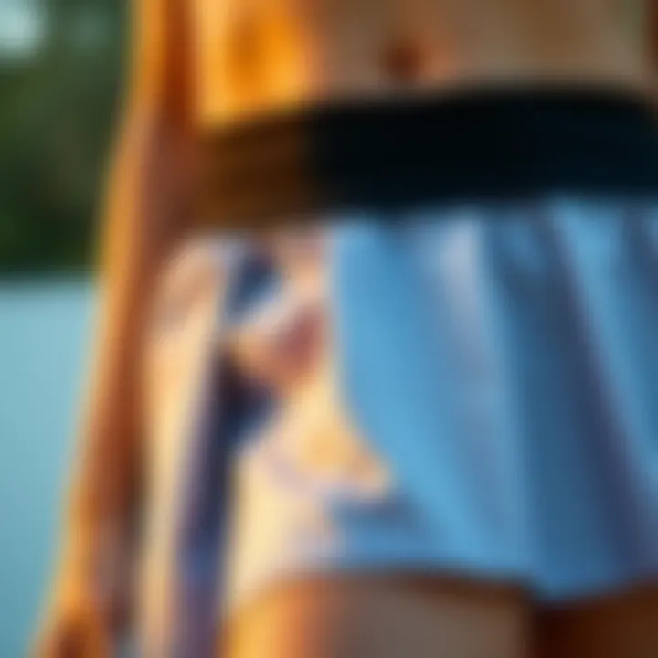 Fabric Details of Workout Skirt Set Close-up of fabric details in workout skirt set