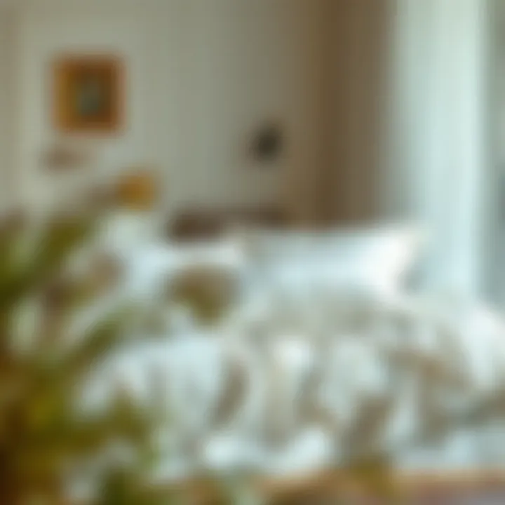 Stylish Arrangement of Linens Stylish arrangement of linens in a modern home setting