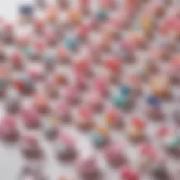 Colorful display of My Melody nail charms