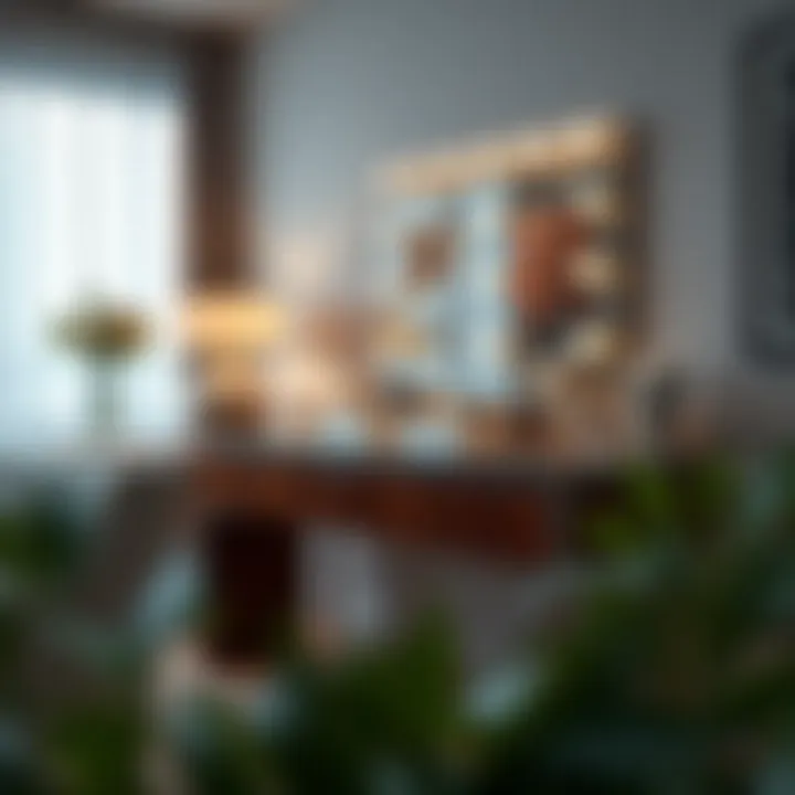 Innovative Vanity Integration Modern transparent storage solution integrated into a vanity setup.