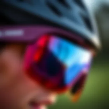 Advanced Lens Technology Close-up of advanced lens technology in cycling glasses