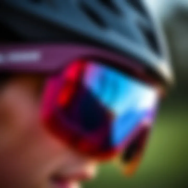 Advanced Lens Technology Close-up of advanced lens technology in cycling glasses