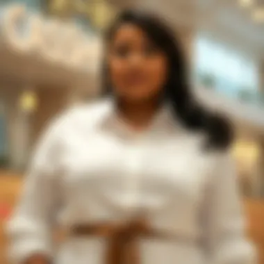 Formal Attire Featuring Plus Size White Button-Up Shirt Elegant plus size white button-up shirt worn for a formal occasion