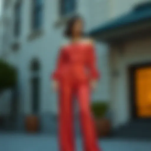 Versatile Styling of the Off-the-Shoulder Set Elegant two-piece off-the-shoulder pants set showcasing versatility