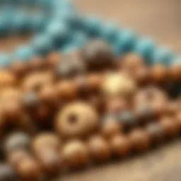 A collection of beautifully crafted 16 mm wood beads showcasing various finishes and textures