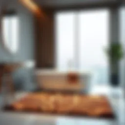 Luxurious waterproof bathroom mat showcasing elegant design