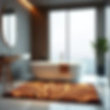 Elegant Design of Waterproof Bathroom Mat Luxurious waterproof bathroom mat showcasing elegant design