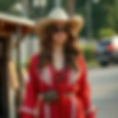 Chic Western Dress with Stylish Accessories Chic western dress paired with stylish accessories