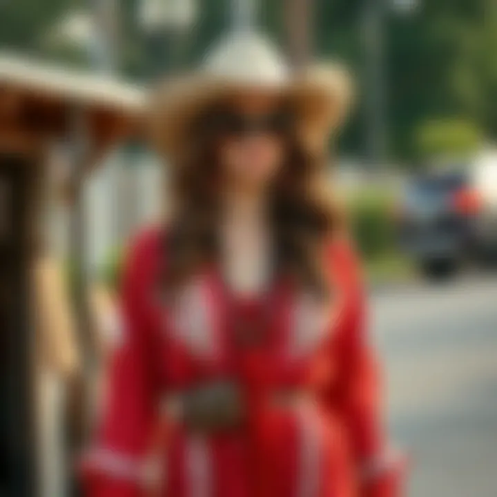 Chic Western Dress with Stylish Accessories Chic western dress paired with stylish accessories