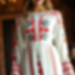 Elegant western dress showcasing intricate embroidery