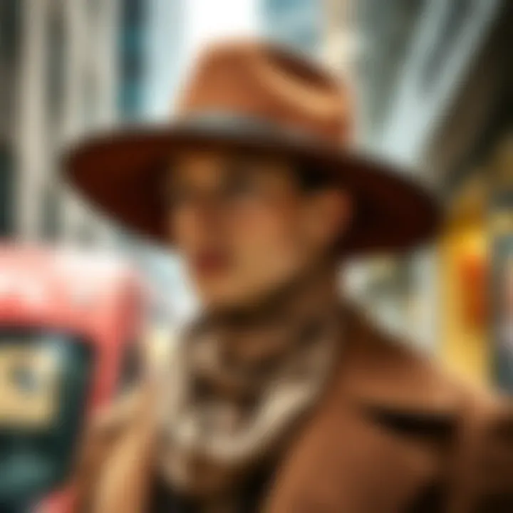 Wide Brim Felt Cowboy Hats in Contemporary Fashion Wide brim felt cowboy hat worn in a modern urban setting