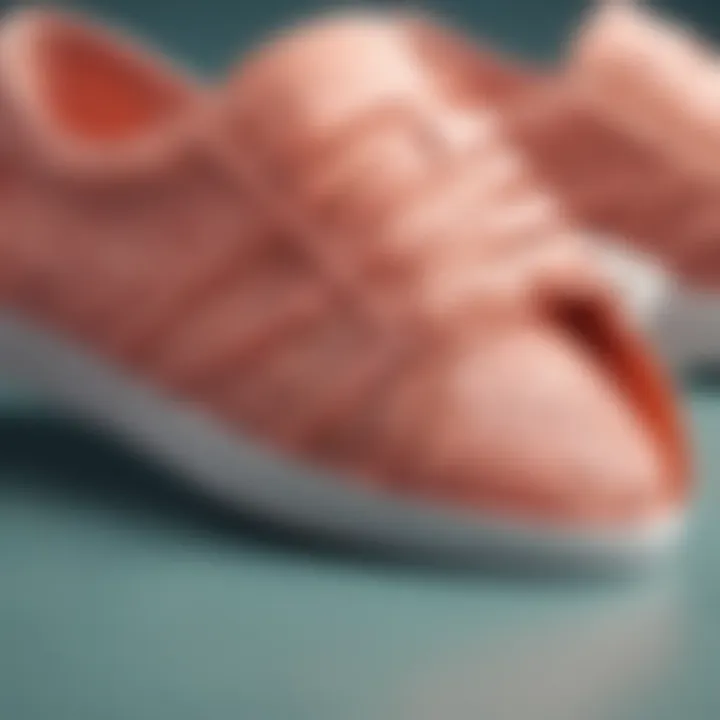 Close-up of breathable material used in summer footwear