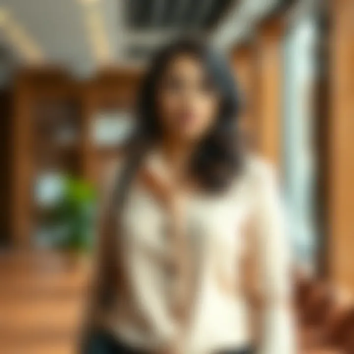 Stylish Plus Size Work Top for Office Wear Elegant plus size work top in a professional setting