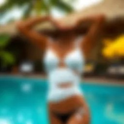 Stylish ruched tankini showcasing elegant design