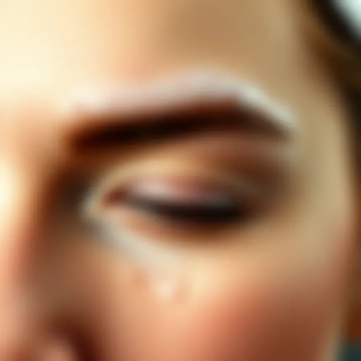 Results of Eyebrow Waxing Close-up of skin after eyebrow waxing