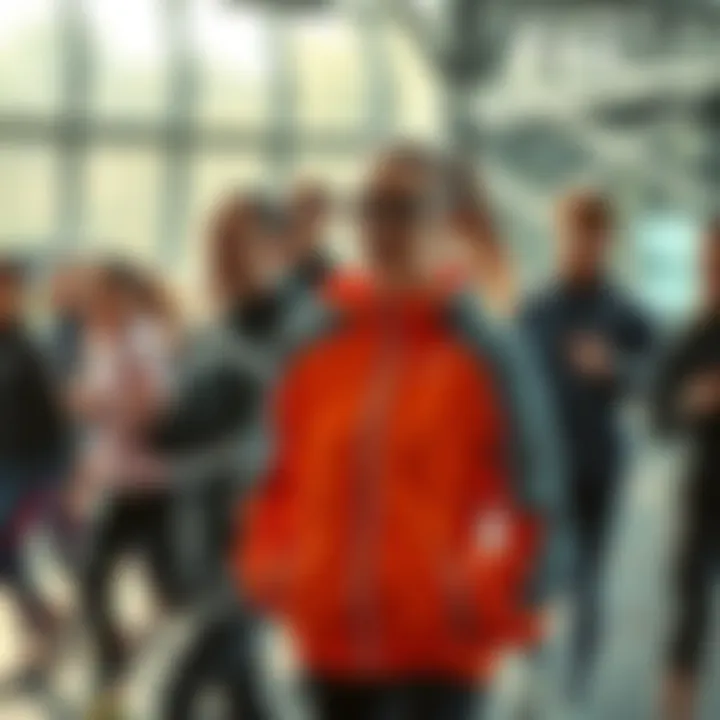 Active Lifestyle Showcase A dynamic representation of fitness activities with individuals wearing fitted jackets